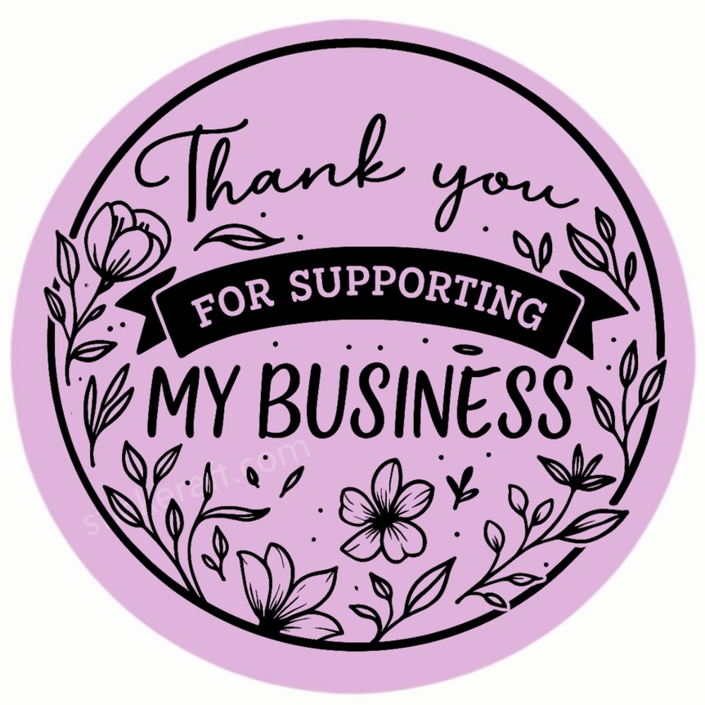 Thank You for Supporting My Business Sticker 2” | Floral Label for Packaging - Picture 13 of 14